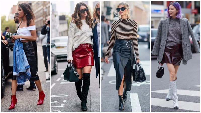 Leather Skirt Outfits
